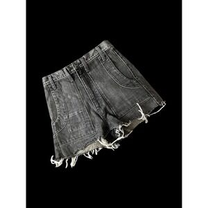 Grey Ant Jean Shorts Women Sz 25 Utility Cut Designer Charcoal Frayed Hem